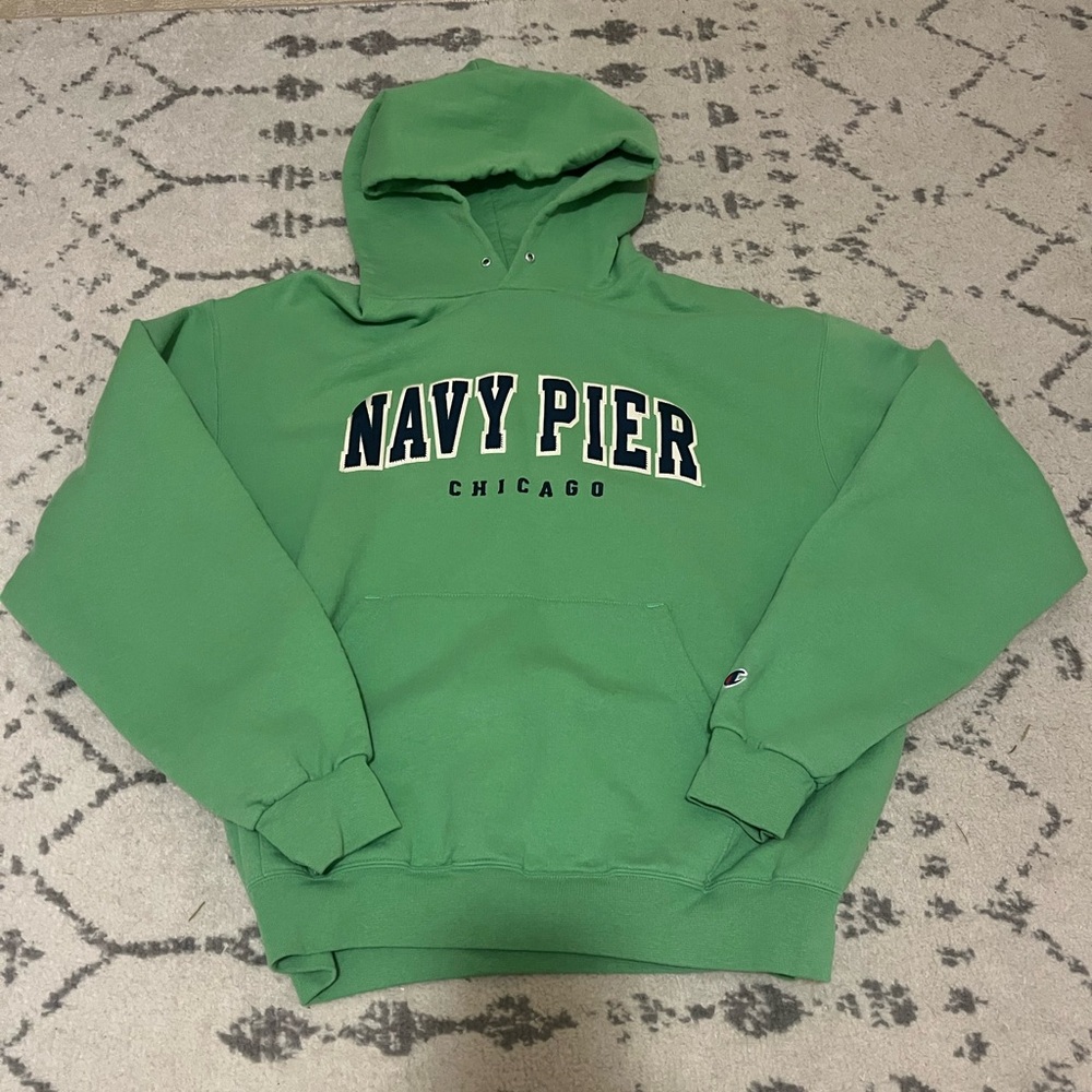 Y2K Green Navy Pier oversized hoodie